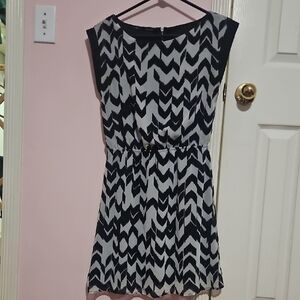 Maurices Black and White Zigzag Mini Dress